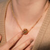 GlowSphere™ – Hollow Ball Necklace | Green Nano, Red Corundum & Lab Sapphire | S925 Silver