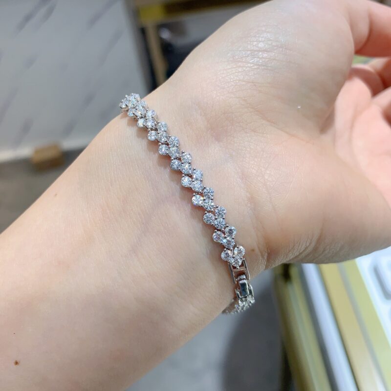 Vella™ – Irregular V-Shape Moissanite Bracelet | 2.5mm Full Diamond Look 5.5CT Moissanites | 925 Sterling Silver - Image 7