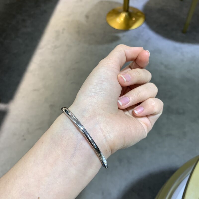 Luméa™ – Half-Circle Moissanite Stacking Bracelet | 925 Silver Plated 18K White Gold - Image 5