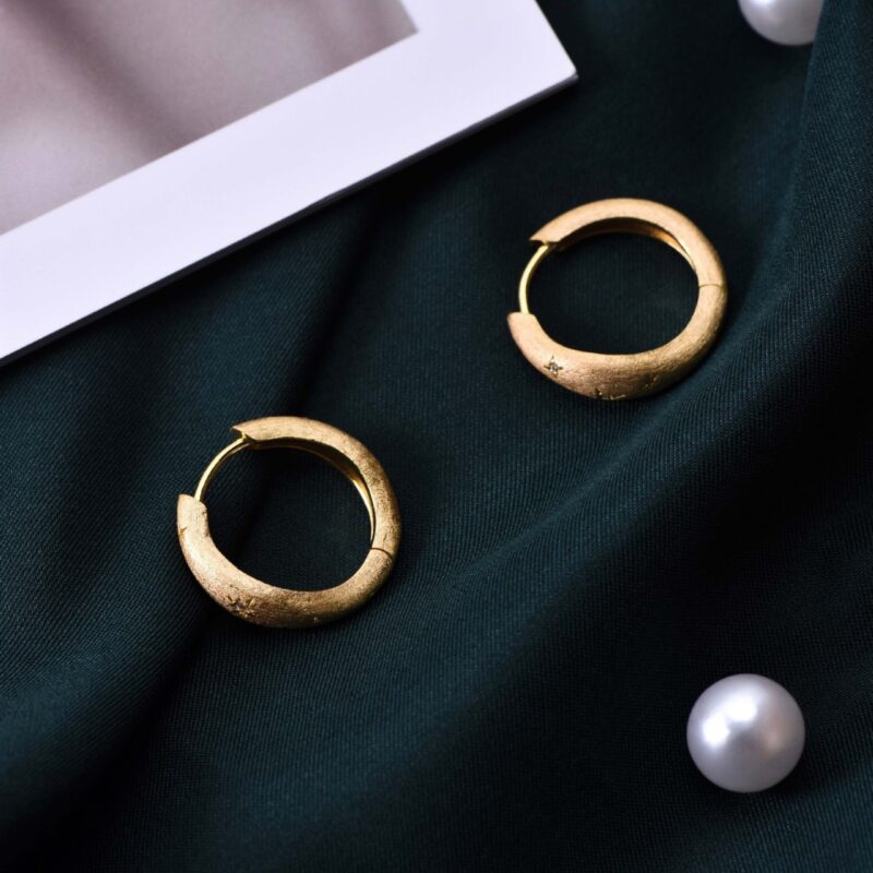 Frysta™ – Cold Style Brushed Earrings | 925 Sterling Silver | Gold-Plated Minimalist Elegance - Image 5