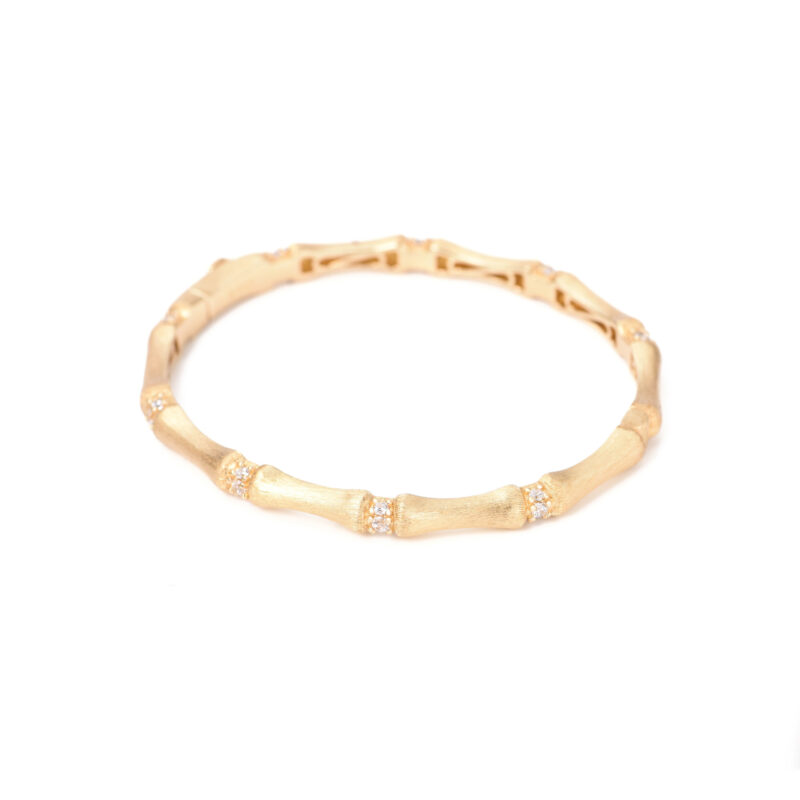 SilkBone™ – Brushed Diamond-Style Bracelet | S925 Silver | Gold-Plated Finish - Image 4