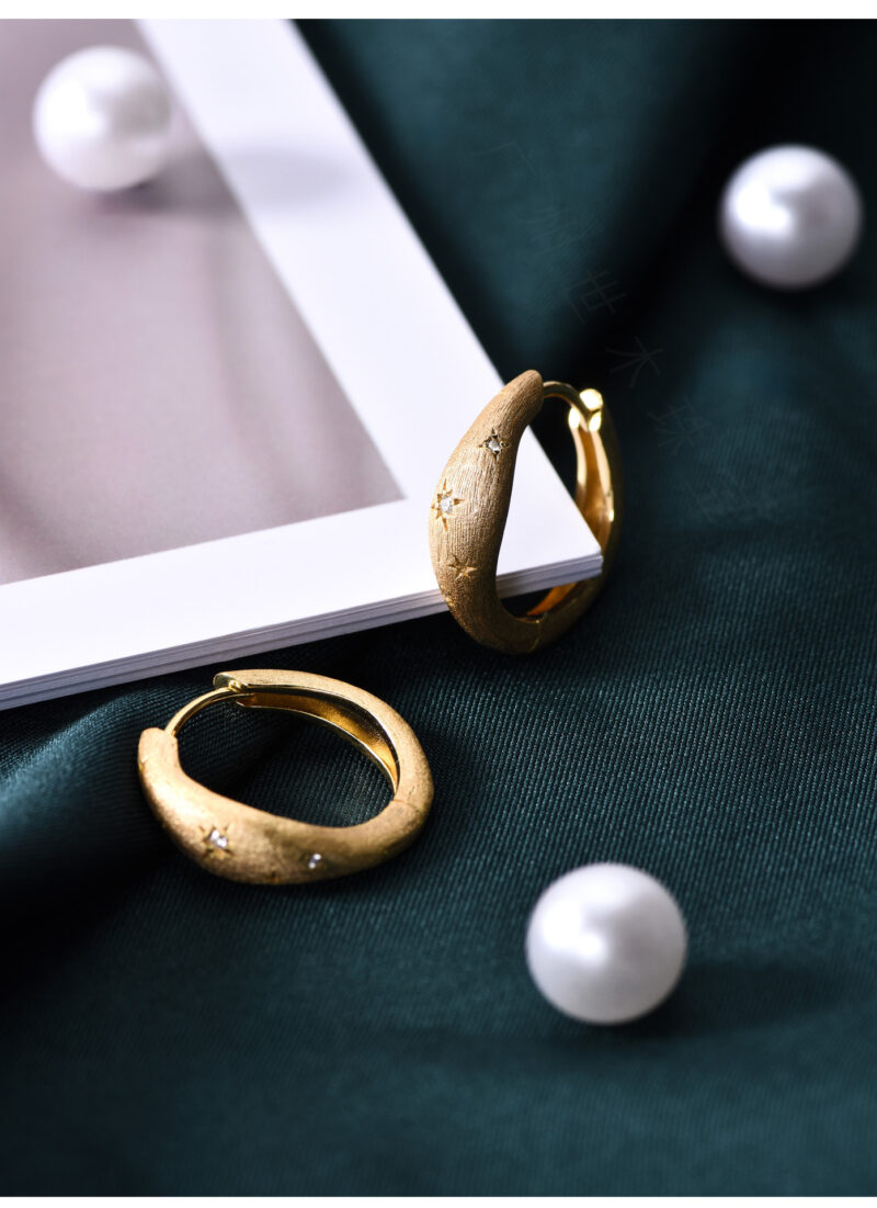 Frysta™ – Cold Style Brushed Earrings | 925 Sterling Silver | Gold-Plated Minimalist Elegance - Image 6