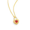 HeartLock™ – Vintage Heart-Shaped Lock Necklace | S925 Sterling Silver | Red Accent