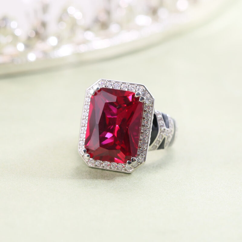 RoyalFang™ – Original Tiger Pattern Sapphire & Ruby Ring | 925 Sterling Silver | Unisex Statement Ring - Image 6