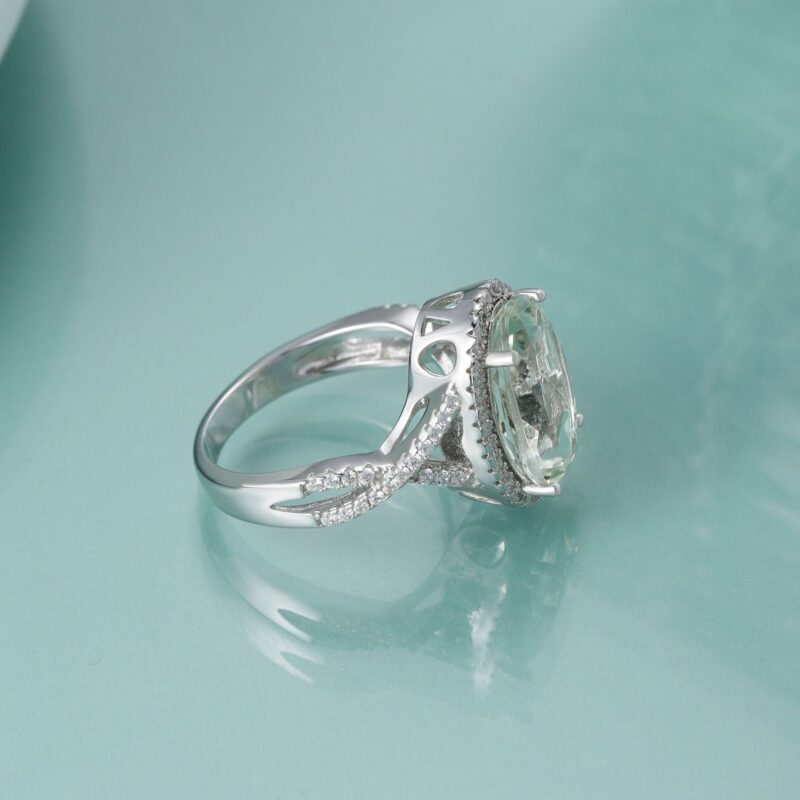 LunaVerde™ – Green Amethyst Ring | 925 Sterling Silver | Natural 10×14mm Gemstone - Image 8