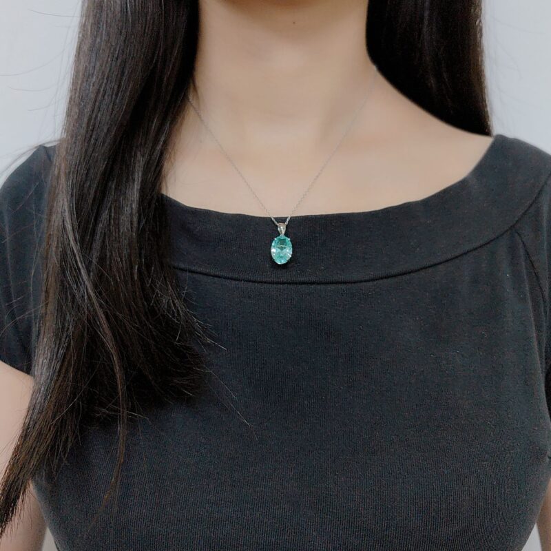 VerdiLuxe™ – Green Spinel Pendant Necklace | 925 Sterling Silver | Elegant Simplicity - Image 6