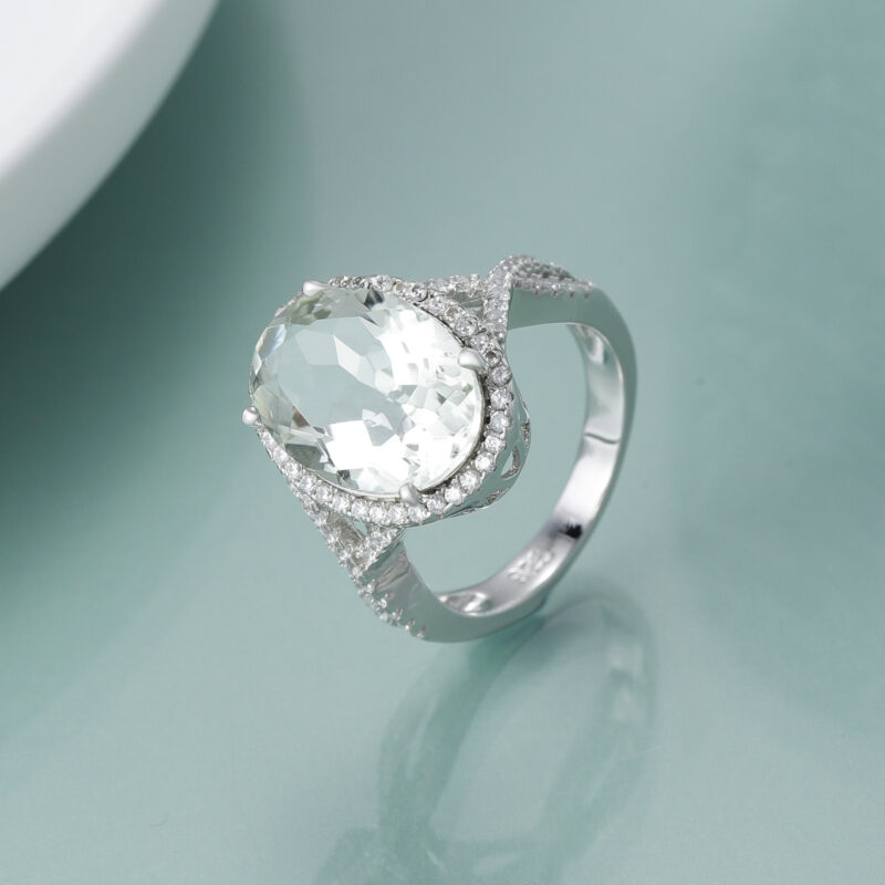 LunaVerde™ – Green Amethyst Ring | 925 Sterling Silver | Natural 10×14mm Gemstone - Image 6