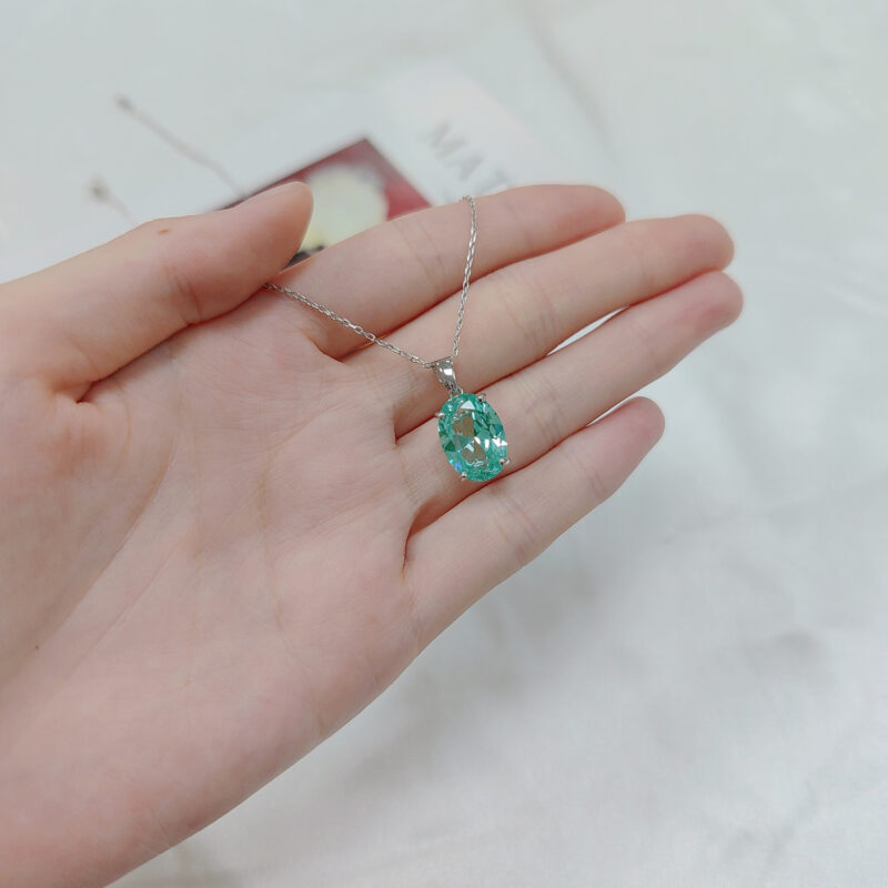 VerdiLuxe™ – Green Spinel Pendant Necklace | 925 Sterling Silver | Elegant Simplicity - Image 5