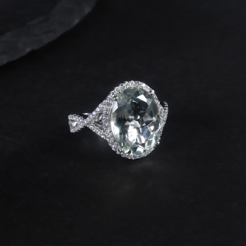 LunaVerde™ – Green Amethyst Ring | 925 Sterling Silver | Natural 10×14mm Gemstone - Image 4