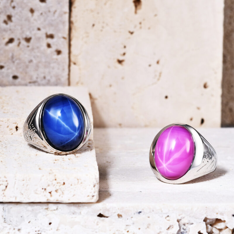 Celestia™ – S925 Sterling Silver Starlight Ruby & Sapphire Ring | 12x16mm Oval Gemstone - Image 5