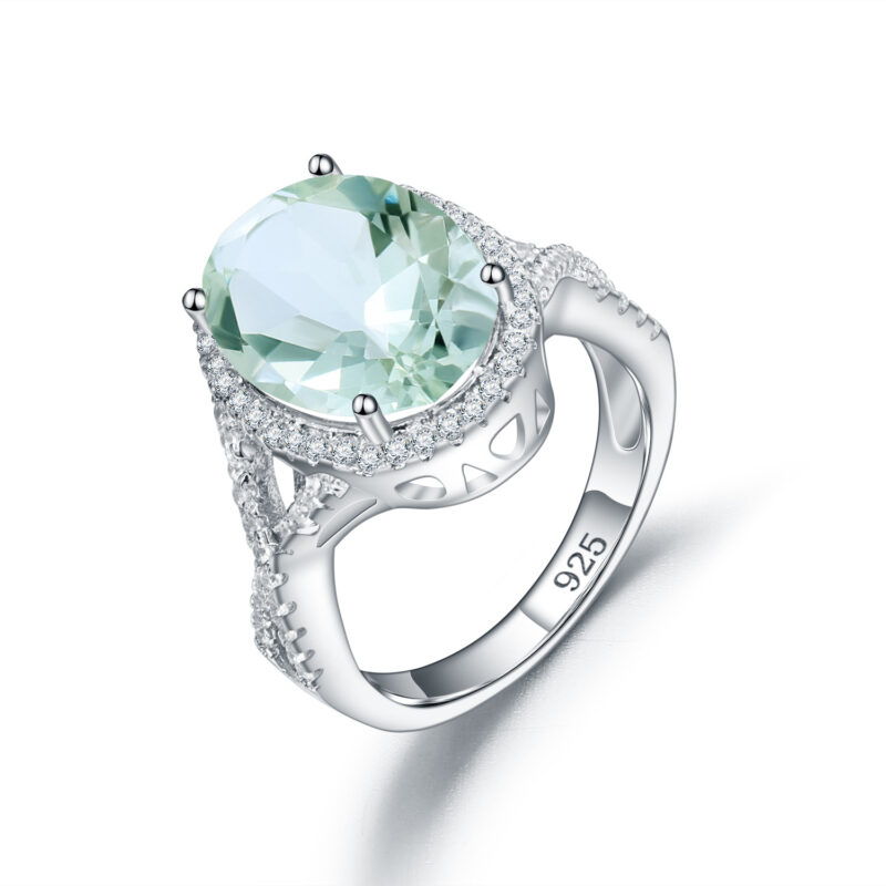 LunaVerde™ – Green Amethyst Ring | 925 Sterling Silver | Natural 10×14mm Gemstone - Image 5