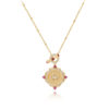 RoséLumen™ – Rose Window Pendant | S925 Silver with Gold-Plated Brushed Finish