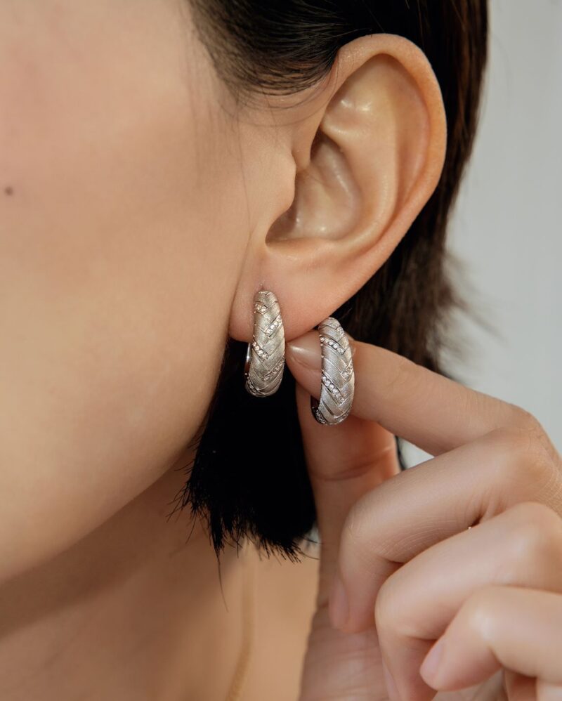 EternaWheat™ – Brushed Wheat Ear Braided Earrings | S925 Sterling Silver | Gold-Plated - Image 2