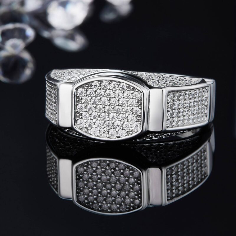StellarCrown™ – Full Diamond Moissanite Ring | S925 Sterling Silver | Bold Men's Statement Ring - Image 2