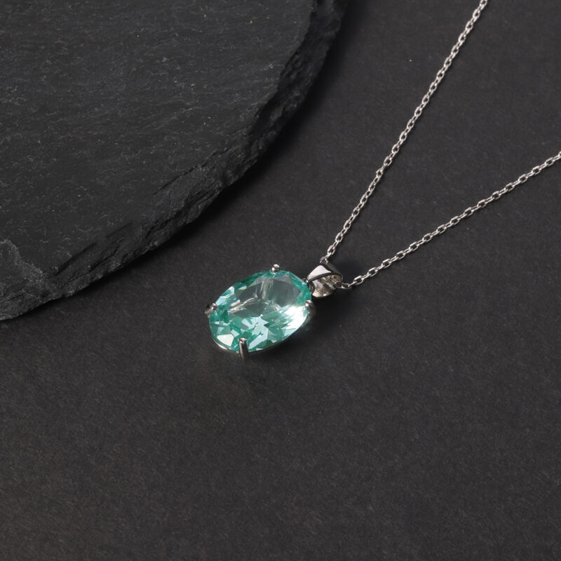 VerdiLuxe™ – Green Spinel Pendant Necklace | 925 Sterling Silver | Elegant Simplicity - Image 3