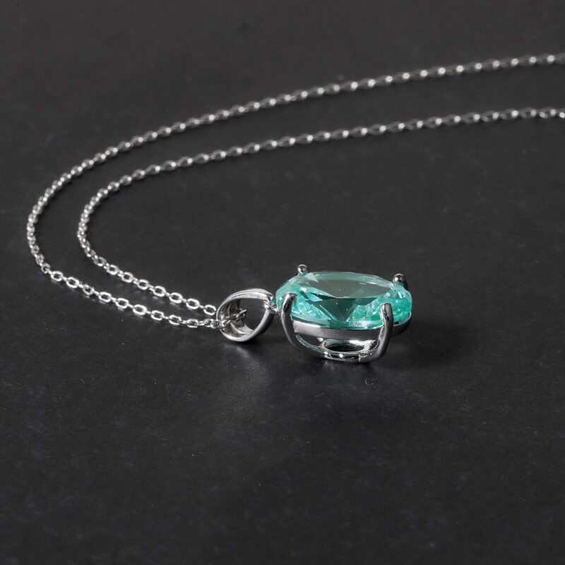 VerdiLuxe™ – Green Spinel Pendant Necklace | 925 Sterling Silver | Elegant Simplicity - Image 4