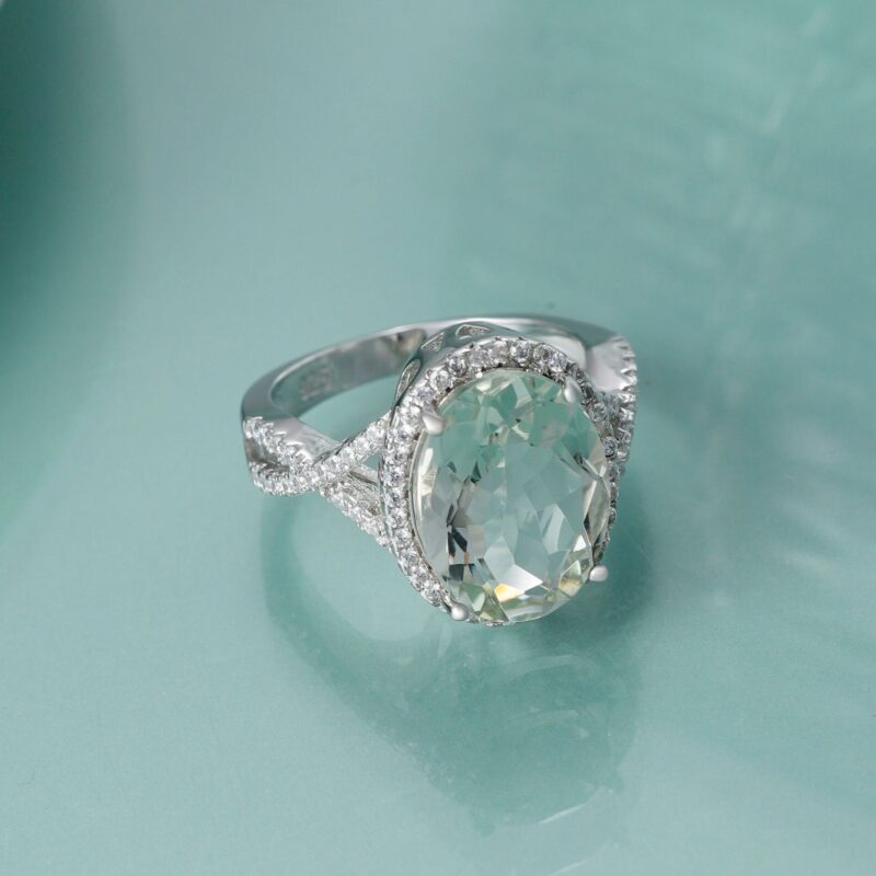 LunaVerde™ – Green Amethyst Ring | 925 Sterling Silver | Natural 10×14mm Gemstone - Image 7